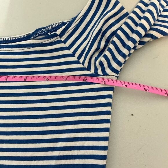 ASOS Blue and White striped long sleeve bodysuit size S - Picture 7 of 10